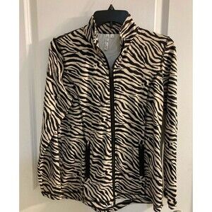 Lulu B Animal Print Zip Up Jacket Womens Small